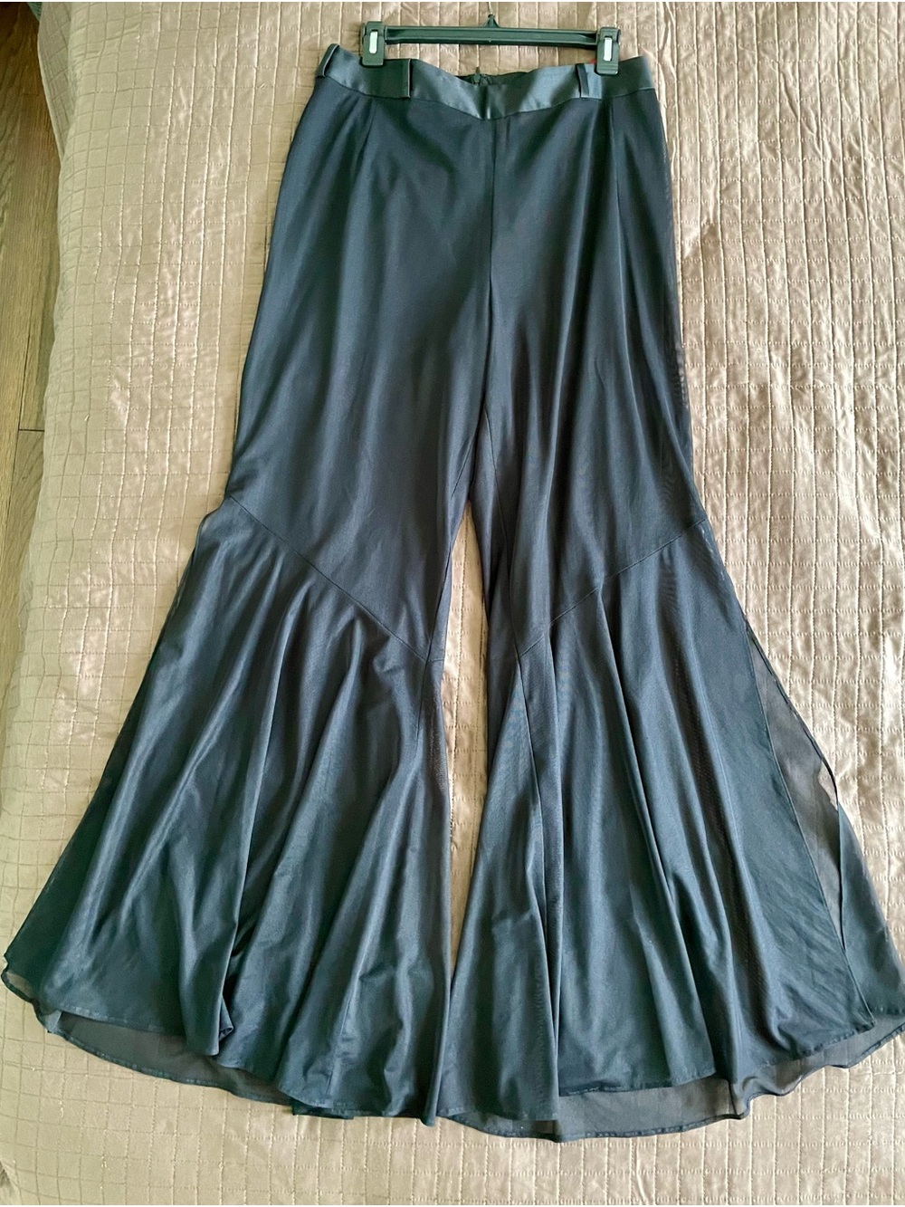 JS Collections Black Wide-Leg Flared Palazzo Pants